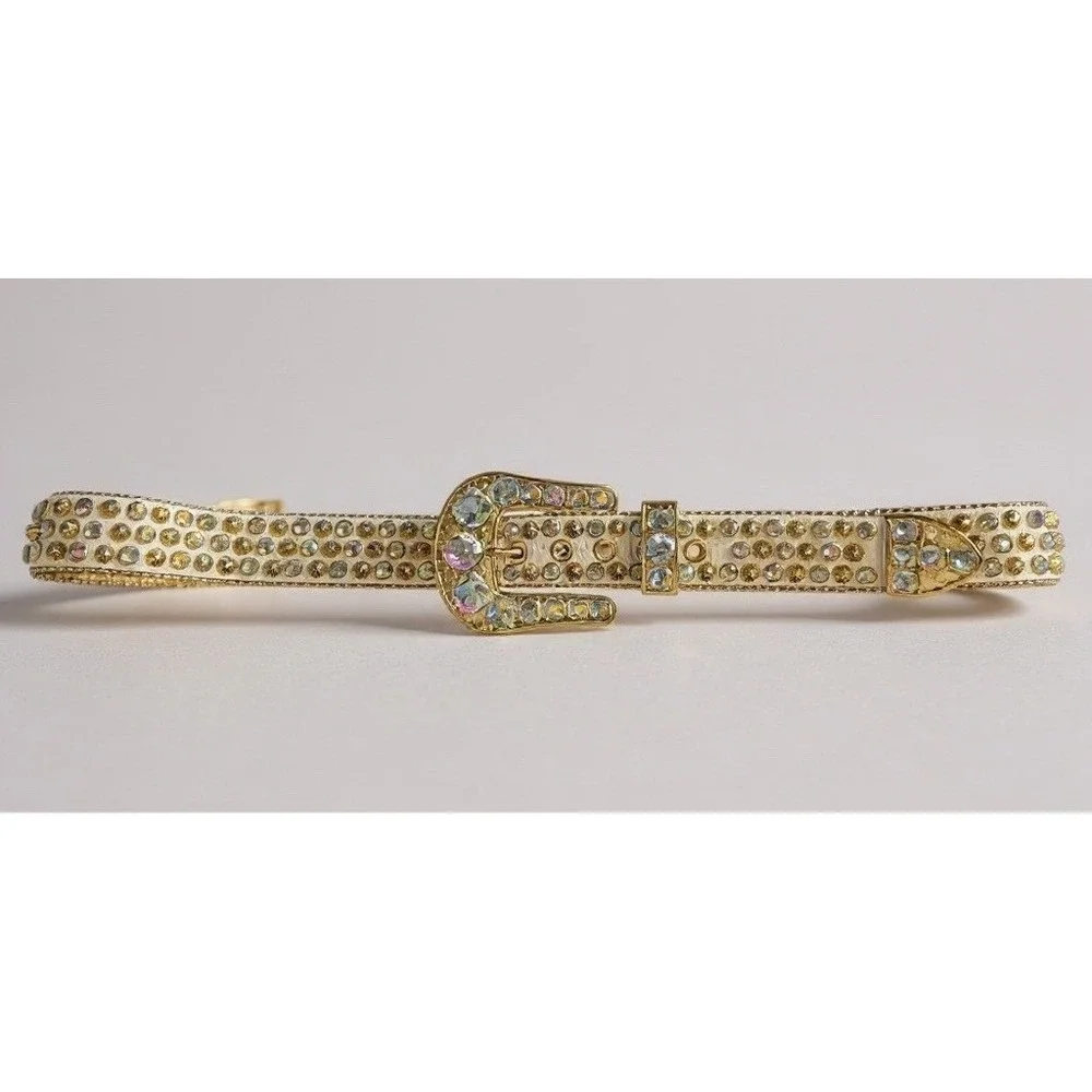 Elite Premium Denim Designer Belt Hiphop‎ Size Large 34-36 White Heavy Duty